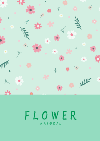 FLOWER MINT GREEN-NATURAL 77