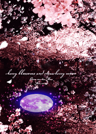 Cherry blossoms and Strawberry moon3