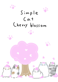 Simple A variety of cats Cherry blossom