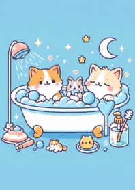 Cute fat cat round body_50