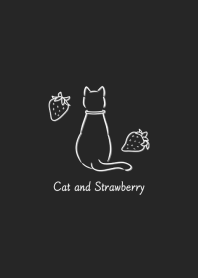 Cat and Strawberry -black-