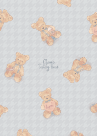 classic teddy bear / blue ribbon