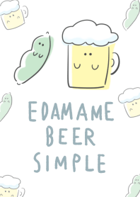 シンプル えだまめ ビール ホワイト ブルー