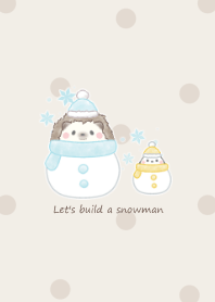 Hedgehog and Shimaenaga -snow- bw 2