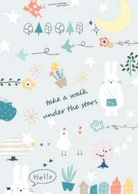 bluegreen Rabbit and Stars 06_2