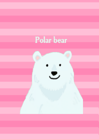 Striped white bear pink ver