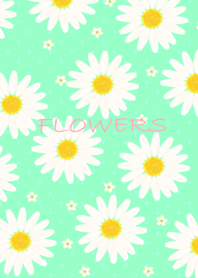 BEAUTIFUL FLOWERS グリーン＋ピンク