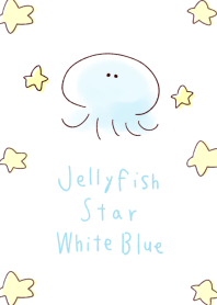 แมงกะพรุนดาวสีขาวและสีฟ้าแบบเรียบง่าย