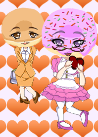 ドーナッツホワイトデーブラウン&ピンク