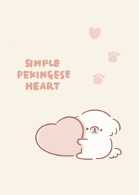 simple pekingese heart beige.