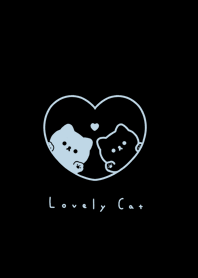 ねことハート | 黒と水色