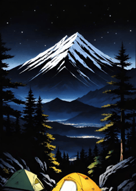 Camping mountains night W0rsC