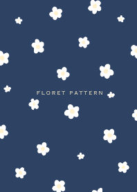 Floret Pattern - 02-05 Beige Blue 01