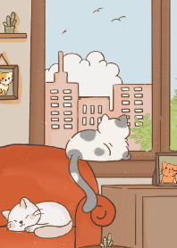 窓の中の猫