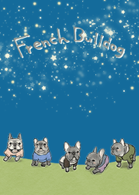 フレンチブルドッグと夜空デート