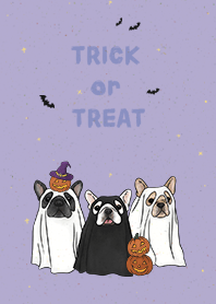 French Bulldogs' Halloween / violet