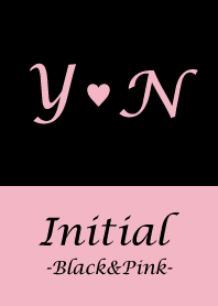 Initial "Y&N" -Black&Pink-