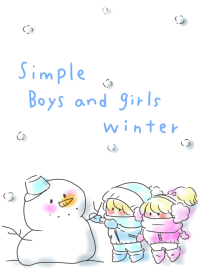 簡單 男孩和女孩 冬天