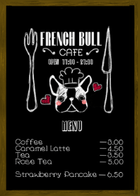 Cafe menu style! French Bulldog