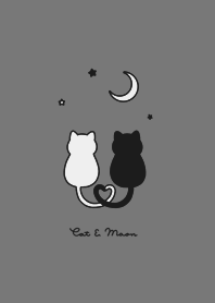 貓與月亮 / gray black