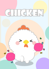 Color Cute White Chicken FuFu Theme