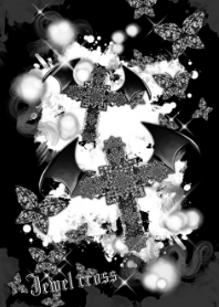 Jewel cross -Devil's black-