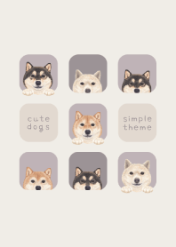 DOGS - shiba inu - PURPLE GRAY