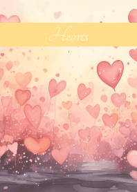 Heart Day on brown & yellow