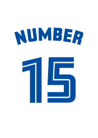 Number 15 White x blue version