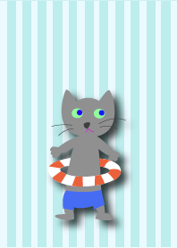 夏のねこ