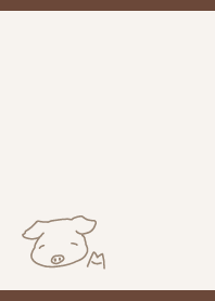 Laid back Pig on brown