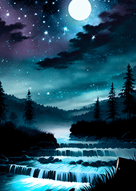 Beautiful starry night view#2664#2664