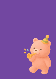 Pink Bear4 on purple