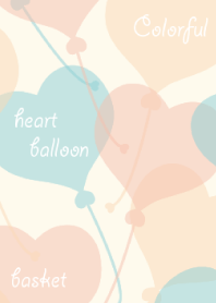 Colorful heart balloon basket