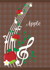 red apple music on brown