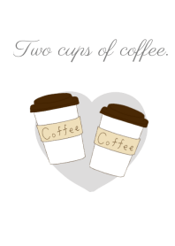 Two cups of coffee.