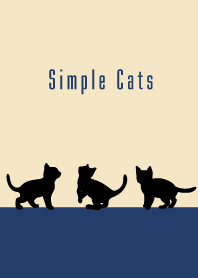 Simple kitten cats : beige navy blue