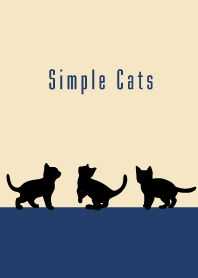 シンプルな子猫 :ベージュネイビーブルー
