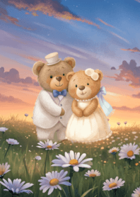 cute little bear sweet wedding