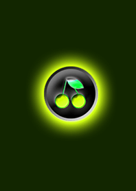Dark cherry green button