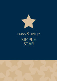 Simple star navy&beige