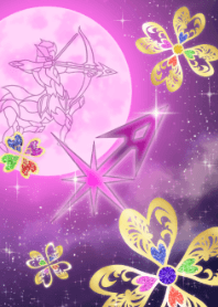 12星座 射手座 四つ葉と月 紫