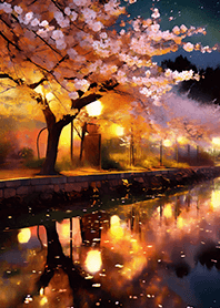 Beautiful night cherry blossoms#752