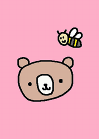 Bear and bee x (pink)