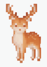 Deer Pixel Art Theme  BW 01