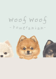Woof Woof - Pomeranian - PASTEL GREEN