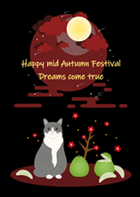 Happy midAutumn Festival(Gray white cat)