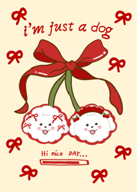 I just a dog cherry beige cute 115
