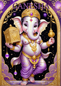 Purple Ganesha For wealth & Rich Theme