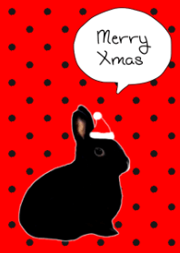 Merry xmas black rabbit